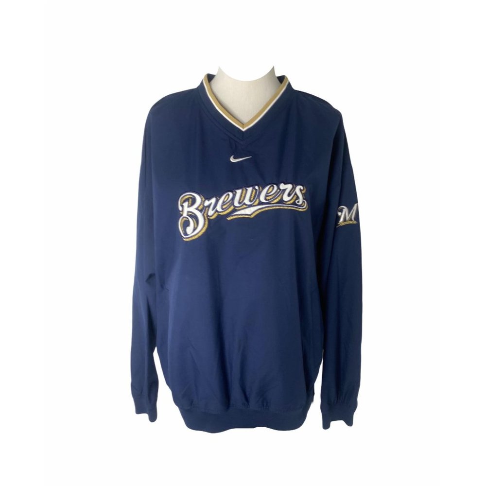 Men’s large Nike/mlb Milwaukee Brewers windbraker - Picture 1 of 6